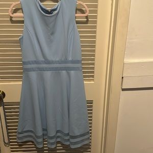 Calvin Klein size 8 baby blue dress, fitted at waist, spring dress,
